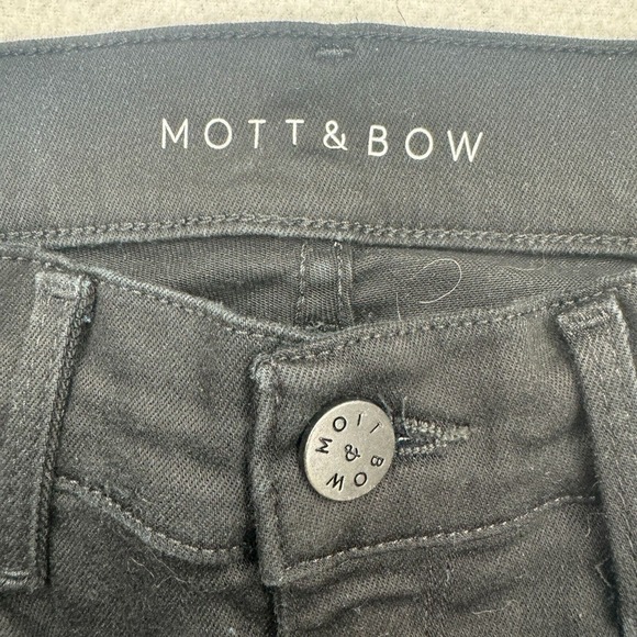 Mott Bow Jeans Women’s Size W 26 L 28 Black High Rise Skinny - Picture 4 of 8